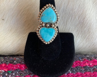 Genuine turquoise & sterling silver rings Authentic gemstones Beautiful Stunning craftsmanship Adjustable Silver rings from Taxco Mex.