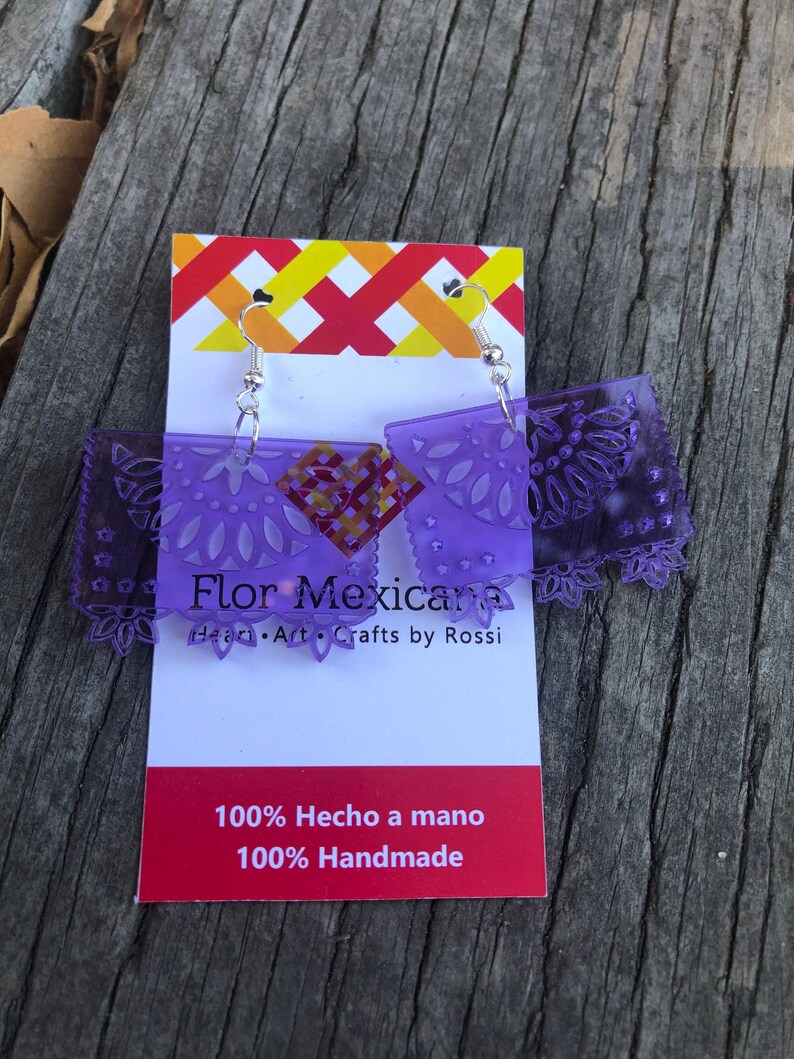 Papel picado Mexican earrings Laser cut Inspired by our traditional Papel picado Celebrate Mexico Folk Art Fresh look Very Feminine