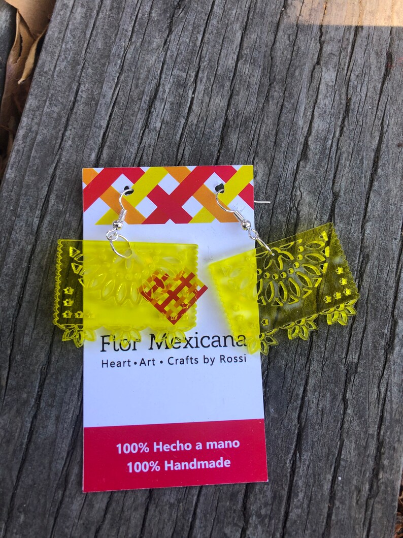 Papel picado Mexican earrings Laser cut Inspired by our traditional Papel picado Celebrate Mexico Folk Art Fresh look Very Feminine