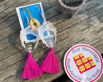 Pendientes mexicanos Look artesanal y moderno Muy femenino Folklore mexicano Look fresco de verano Aretes La Mexicana Corte láser Cultura mexicana