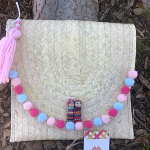 Maxi cartera para mujer/ Cartera hecha de palma natural/ Cartera tipo mexicana/ Cartera artesanal/ Cartera hecha a mano