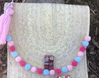 Maxi cartera para mujer/ Cartera hecha de palma natural/ Cartera tipo mexicana/ Cartera artesanal/ Cartera hecha a mano 