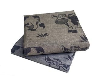 Linen Tea Towel Happy Cows • Thick and Durable Kitchen Towel