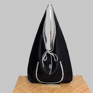Linen Beach Bag •  Shoulder Tote Bag