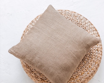 Pure Linen Cushion Cover • Stonewashed Linen Pillow Case with a Zip • Diamond patterned  Decorative Pillow Case