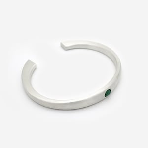 EMERALD CUFF BRACELET Emerald Bracelet Cuff Bracelet Emerald Jewelry Silver Bracelet Bracelet Handmade Korea made image 1