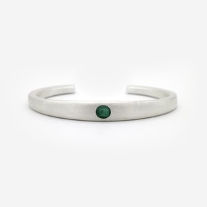 EMERALD CUFF BRACELET Emerald Bracelet Cuff Bracelet Emerald Jewelry Silver Bracelet Bracelet Handmade Korea made image 2