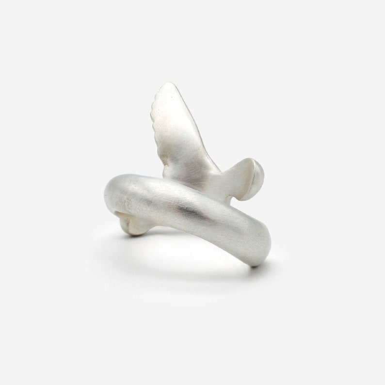 ANGEL RING STERLING Silver ring Open Ring Eengraved HotDryGrey Signature Silver Ring Unisex Ring Gift Ring korean Made image 3