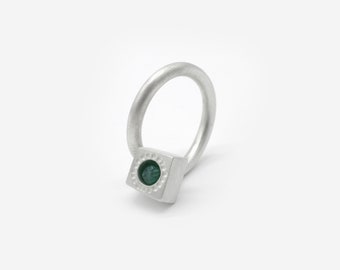 EMERALD NAIL RING | Sterling Silver | Emerald Jewelry | Emerald Ring | Emerald Charm | Real Emerald | green nail  ring| Korean Made