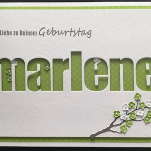 Personalisierbare Namenskarten, Schüttelkarten, Glückwunschkarten, Geburtstagskarten