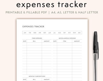Monthly Budget Printable  |  Spending Tracker  |  Expense Tracker  |  Spending Log  |  Budget Tracker Printable  |  Expenses Log