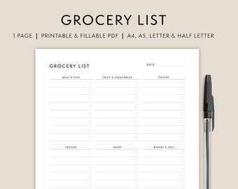 Grocery List  |  Shopping List Printable |  Grocery List Planner  |  Food Shopping List  |  Meal Plan Prep  |  Shopping Checklist