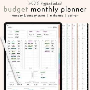 Budget Monthly Planner  |  Goodnotes Planner  |  Hyperlinked Planner  |  Monthly Finances  |  2025 Budget Digital Planner  |  iPad Planner