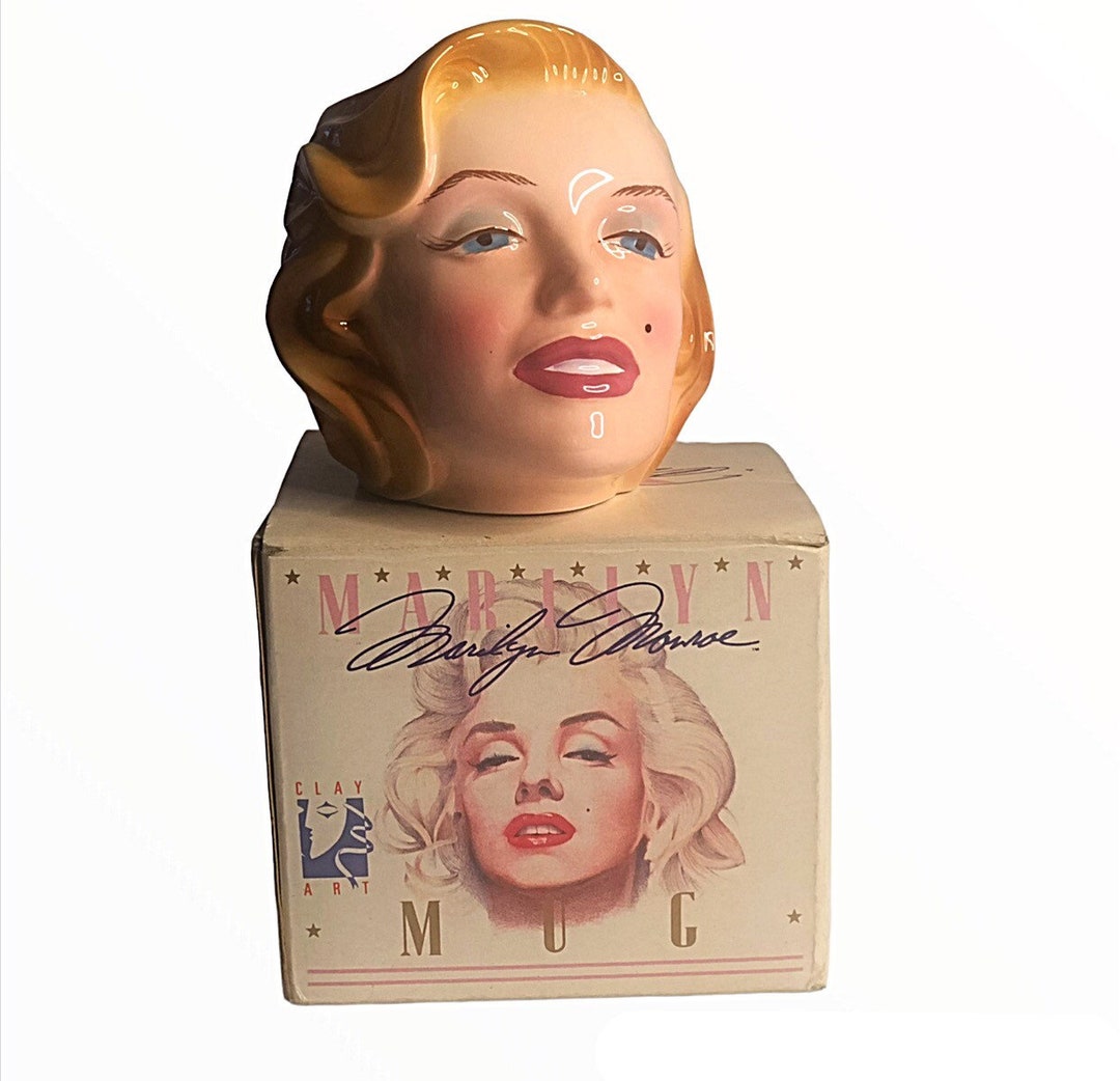 【超レア】マリリンモンロー ♪ フェイスキャニスター☆clay art 陶磁器製 Clay Art, Marilyn Monroe (1988) Ceramic Mug (new) - Etsy