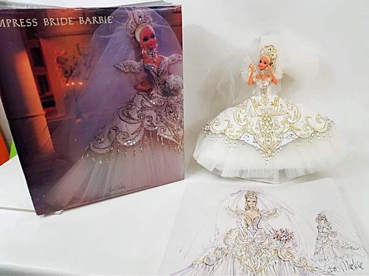 Mattel Bob Mackie 1992 Empress Bride Barbie Doll new Etsy Norway