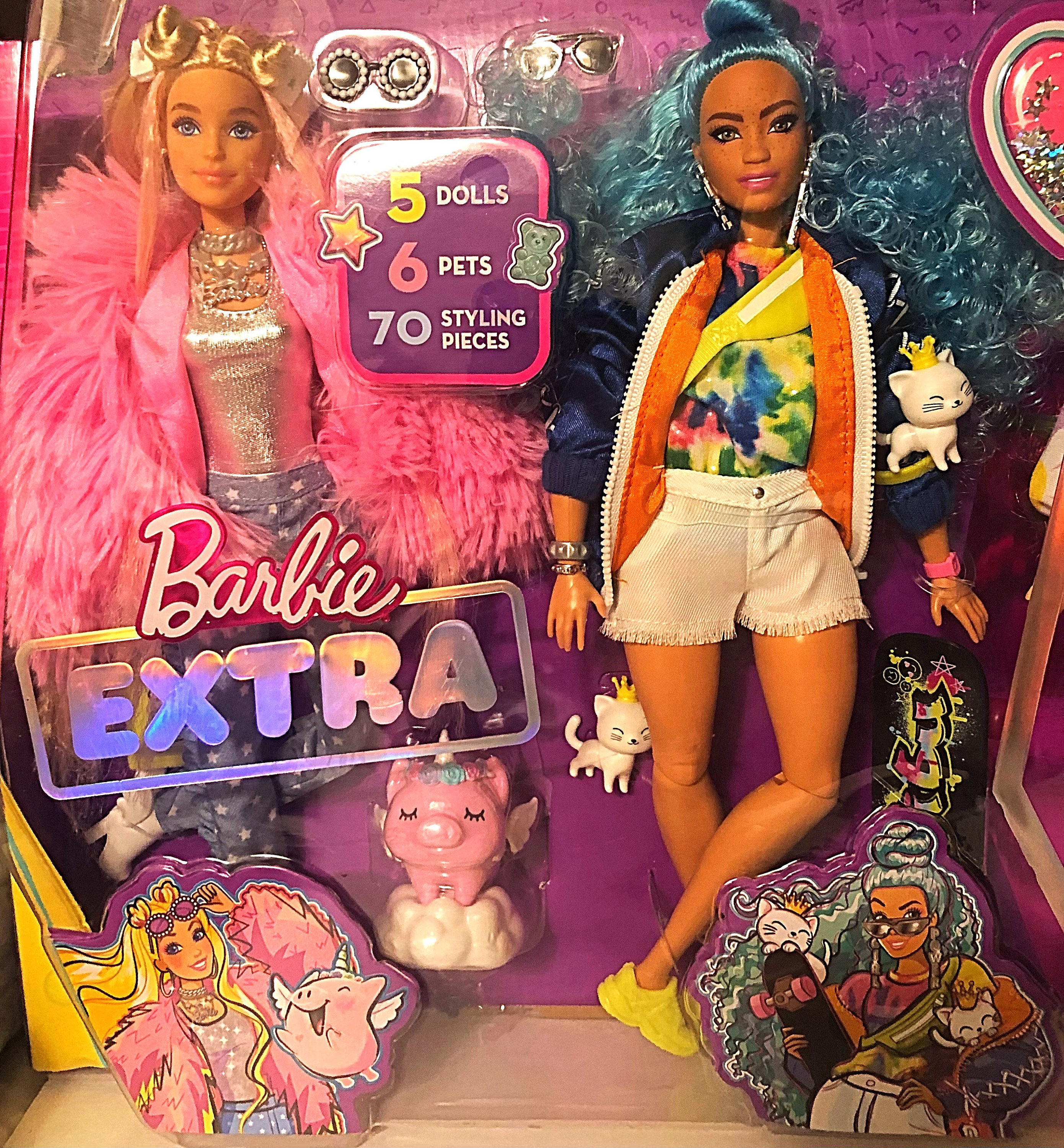 Puur Oxideren Mam Mattel Barbie Extra 5 Dolls Set Includes 6 Pets & 70 - Etsy