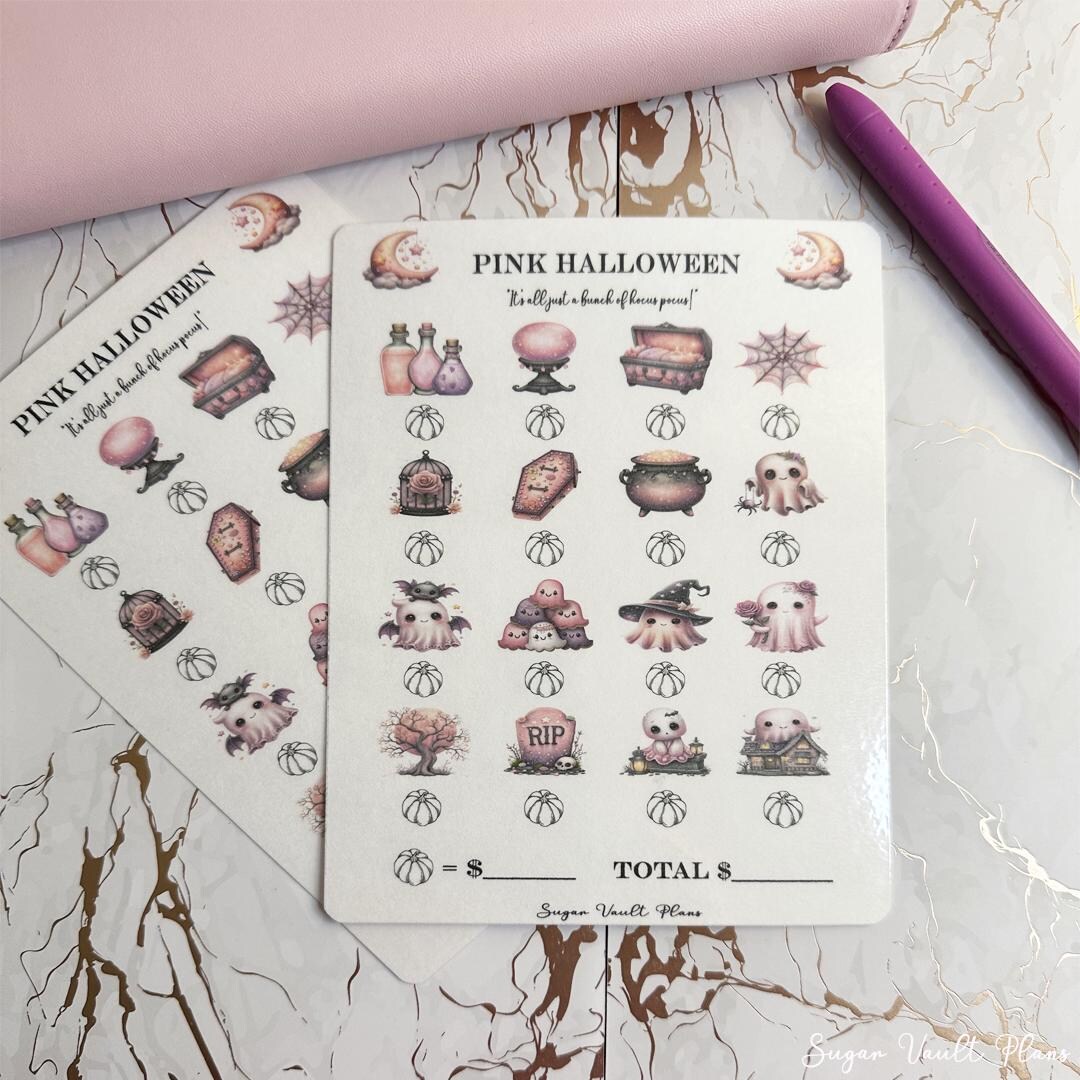 A5 Laminated Savings Challenge - Pink Halloween - Etsy