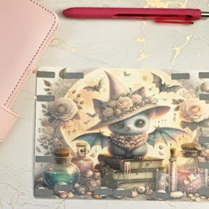 Cute Batty Witch ~ Laminated Scratch-Off Saving Challenge A5 / Savings Amount: 50.00