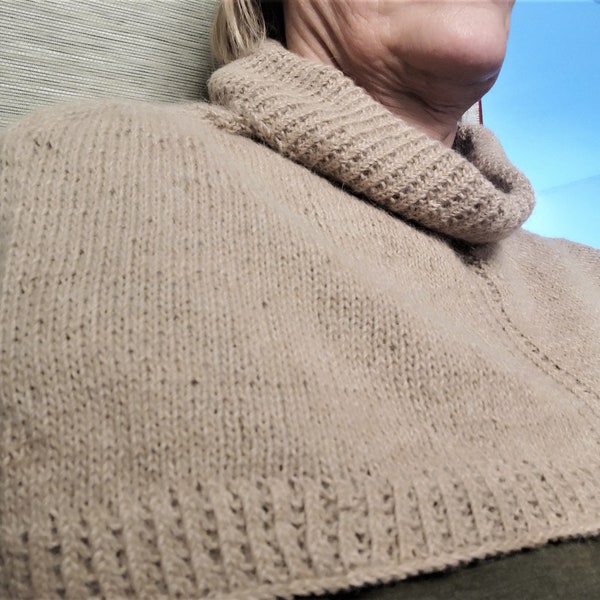 PDF Download Knitting pattern instructions for a cowl or neck and shoulder warmer called Hygge/ Strickanleitung für Schulterwärmer Hygge