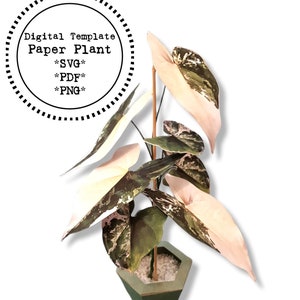 Fake plant, faux plant, paper plant, paper plant template, DIY home decor, paper craft plants, gift for plant lover, DIY plant, SVG plants