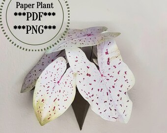 Plant print digital, fake plant, printable paper plant, wall decor paper, 3D plant wall art, realistic fake rare plants, paper faux plant