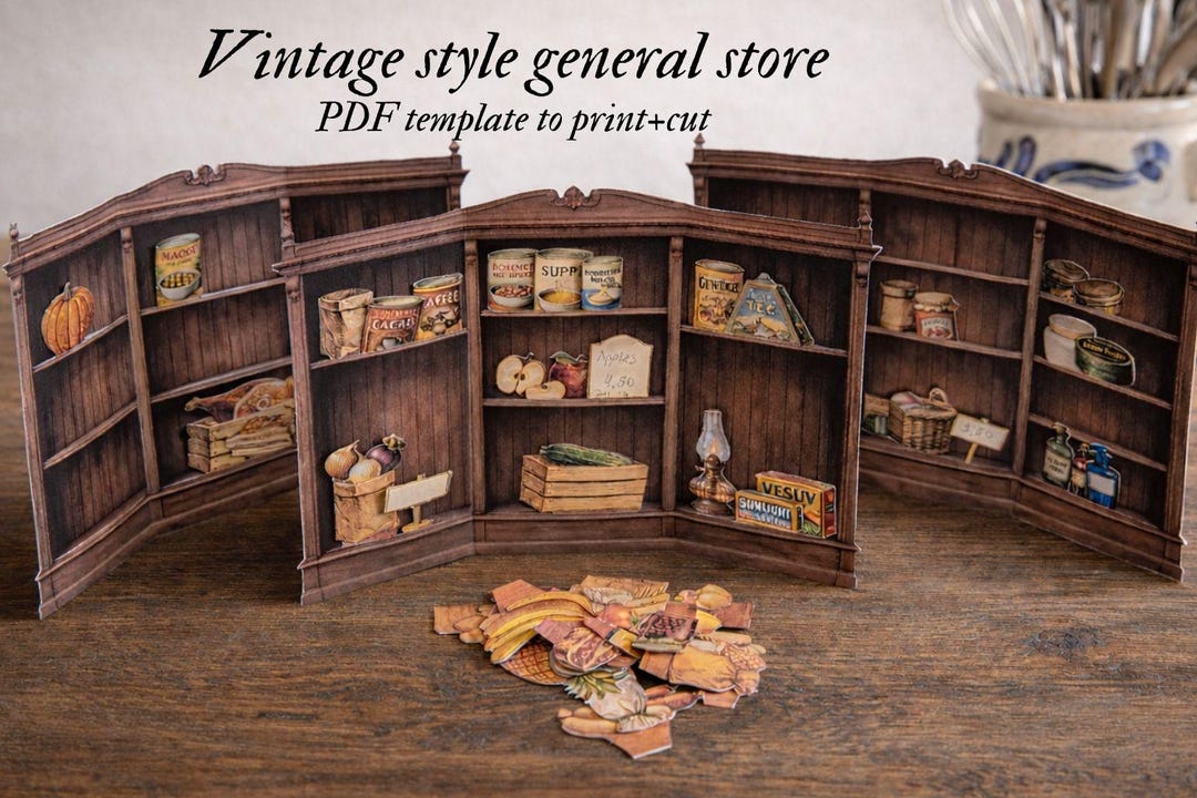 Printable Grocery Store Template PDF, Kids Pretend Play Shop, Vintage ...