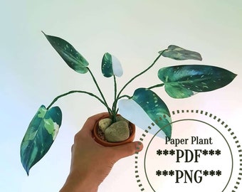 Fake plant, digital download plant, paper plant, DIY home decor, plant wall art, paper art, cut out plant, printable plant, download art