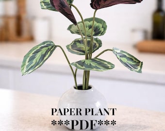 Leaf Illustration for paper plant, leaf design SVG, Paper plant template, printable papercraft, gift for plant lover, DIY plant