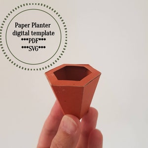 Paper planter for paper plant SVG and PDF, Template paper pot DIY