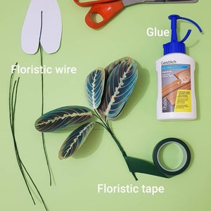 Illustrazione di foglie per piante di carta, decorazione murale, stampa digitale di piante, lavori di artigianato con la carta, pianta di carta PDF immagine 7