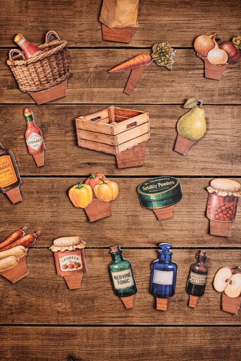 Printable Shop Paper Printable Grocery Store Template PDF, Kids Pretend Play Shop, Vintage ...