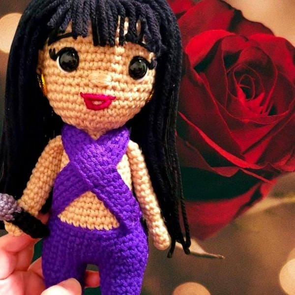 Crochet Selena Doll, Handmade Amigurumi, Tex-Mex Queen, 12 Inches