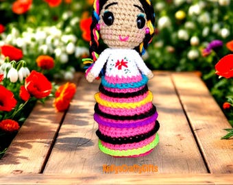 Mexican Amigurumi Doll: Handmade Crochet Toy, Cultural Decor