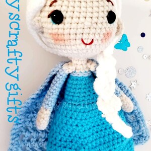 Muñecas de ganchillo hechas a mano de Anna y Elsa: Personajes de la película Frozen en amigurumi Elsa