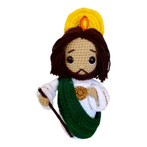 Handmade Crochet San Judas Tadeo Doll, St. Jude Thaddeus. Religious gift