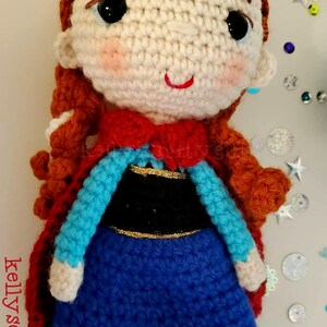 Muñecas de ganchillo hechas a mano de Anna y Elsa: Personajes de la película Frozen en amigurumi Anna