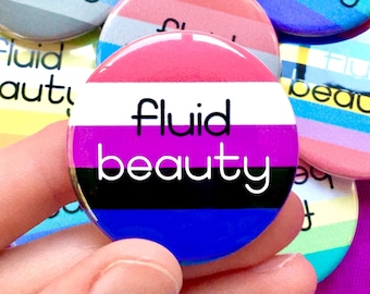 Fluid Beauty Button | Pride Flag Variant | Customizable Genderfluid Spectrum