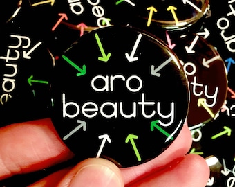 Aro Beauty Button | Subtle Black Variant | Customizable Aromantic Spectrum