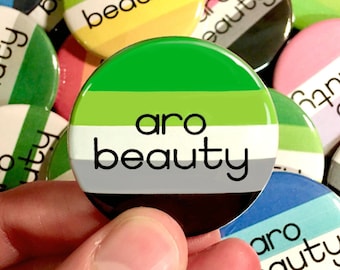 Aro Beauty Button | Pride Flag Variant | Customizable Aromantic Spectrum