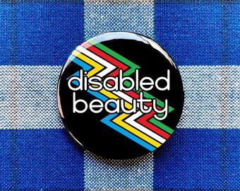 Botón de belleza para personas con discapacidad / Bandera del orgullo por la discapacidad