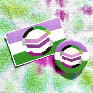 Custom Pride Flag Bundle | Sticker and Button Combo | LGBTQ Pride