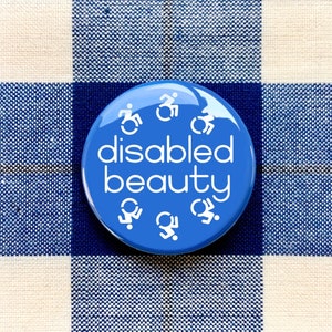 Disabled Beauty Button | Customizable Disability Pride Symbols