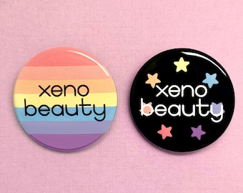Xeno Beauty Button | Xenogender Neopronouns Pride