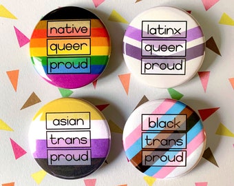 BIPOC Queer / Trans Proud Button | Donation Item | LGBTQ Pride