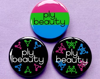 Bouton Ply Beauty | Fierté polyromantique polysexuelle