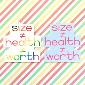 Size ≠ Health ≠ Worth Sticker | Body Positivity Affirmation