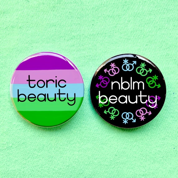 Toric Nblm Beauty Buttons Pride Flag Subtle Black Lgbtq Etsy