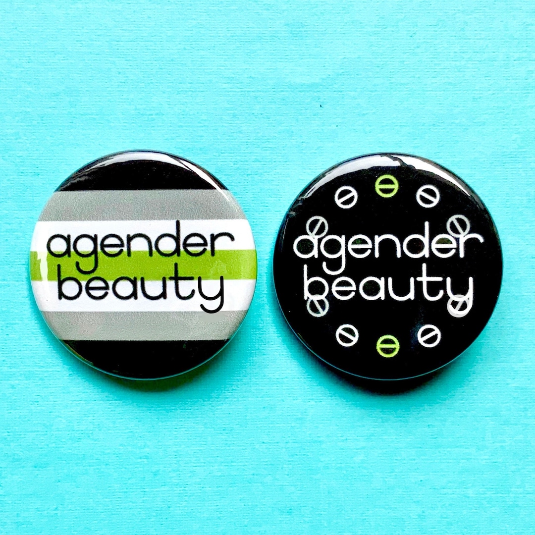 Agender Beauty Button | Customizable Genderless Gender Neutral Pride - Etsy