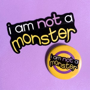 I Am Not A Monster Intersex Pride Sticker Spooky Halloween LGBTQ Pun image 5