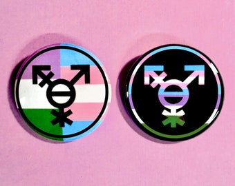 Custom Gender Symbol Button | Pride Flag Variant | Transgender Nonbinary Pride